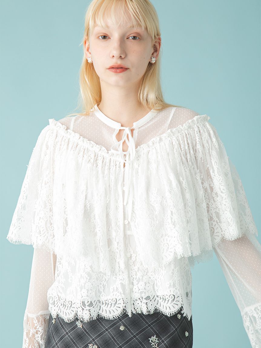 FURFUR「スカラップレースブラウス」|シャツ・ブラウス|
