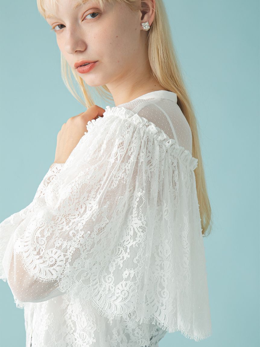 FURFUR「スカラップレースブラウス」|シャツ・ブラウス|