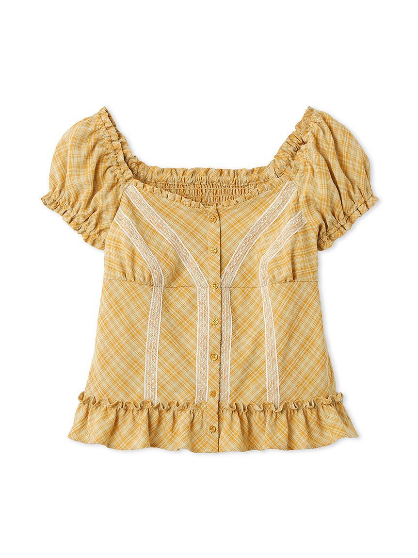 FURFUR「コンパクトチェックブラウス」|シャツ・ブラウス|YEL