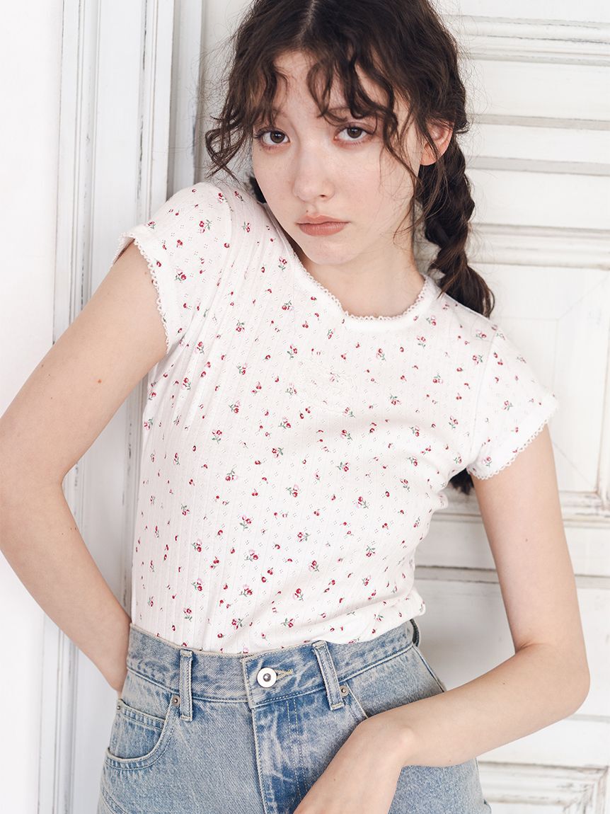 FURFUR「【WEB限定カラー】レースワッペンコンパクトTシャツ」|Tシャツ・カットソー|