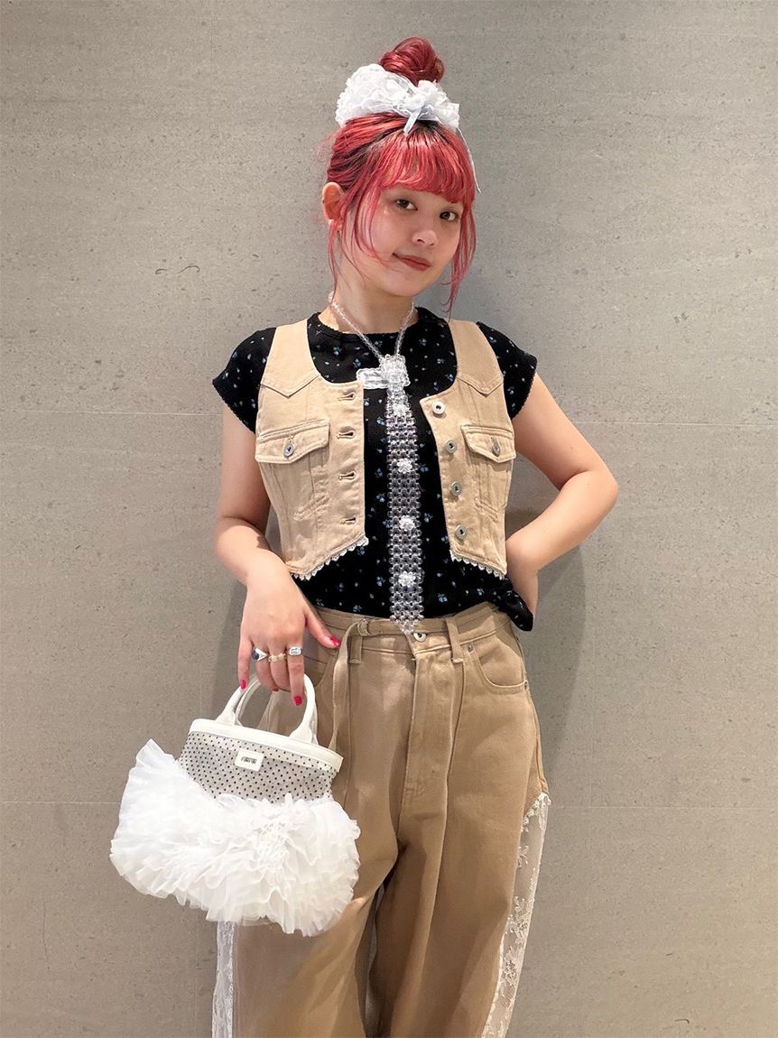 FURFUR「【WEB限定カラー】レースワッペンコンパクトTシャツ」|Tシャツ・カットソー|