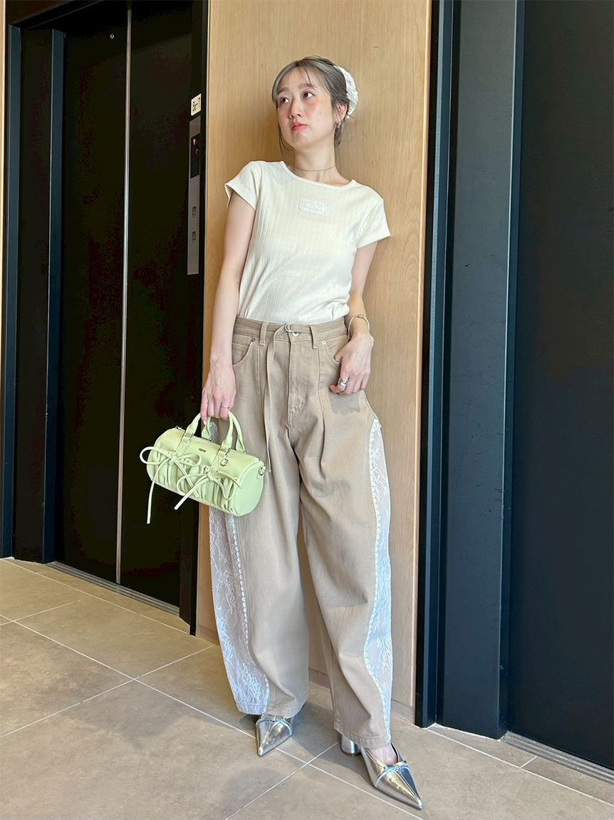 FURFUR「【WEB限定カラー】レースワッペンコンパクトTシャツ」|Tシャツ・カットソー|