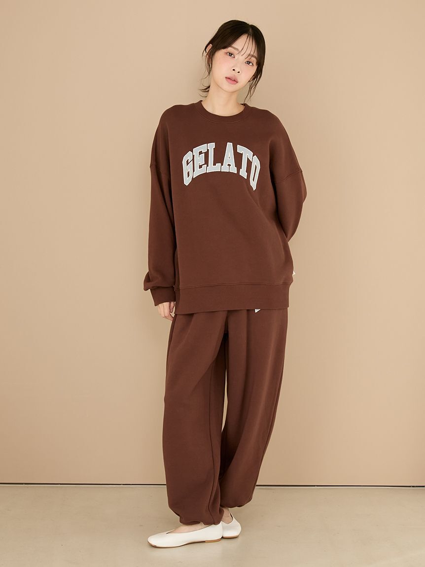 gelato pique「カレッジロゴ裏毛ロングパンツ」|ルームウェア|