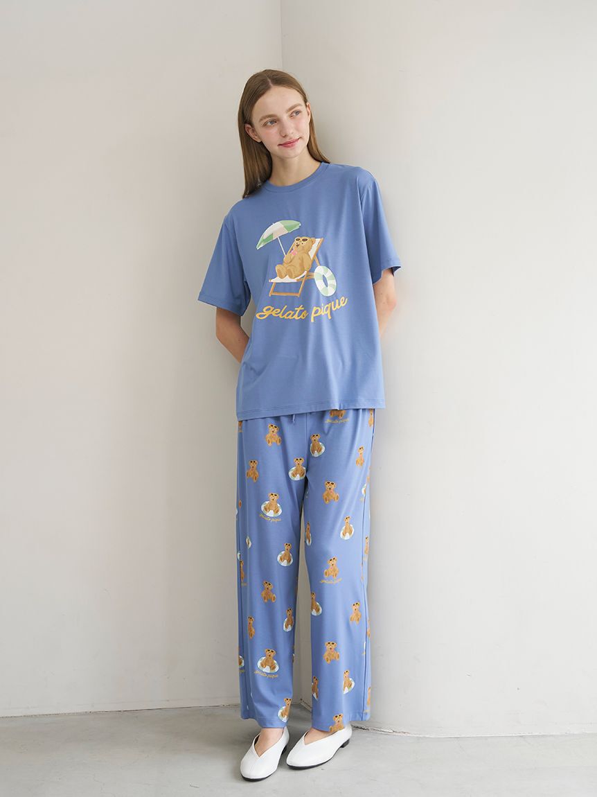 gelato pique「【接触冷感】サマーベアワンポイントTシャツ」|ルームウェア|