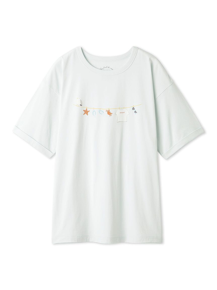 gelato pique「【抗菌防臭】サマーランドリーワンポイントBIGTシャツ」|ルームウェア|