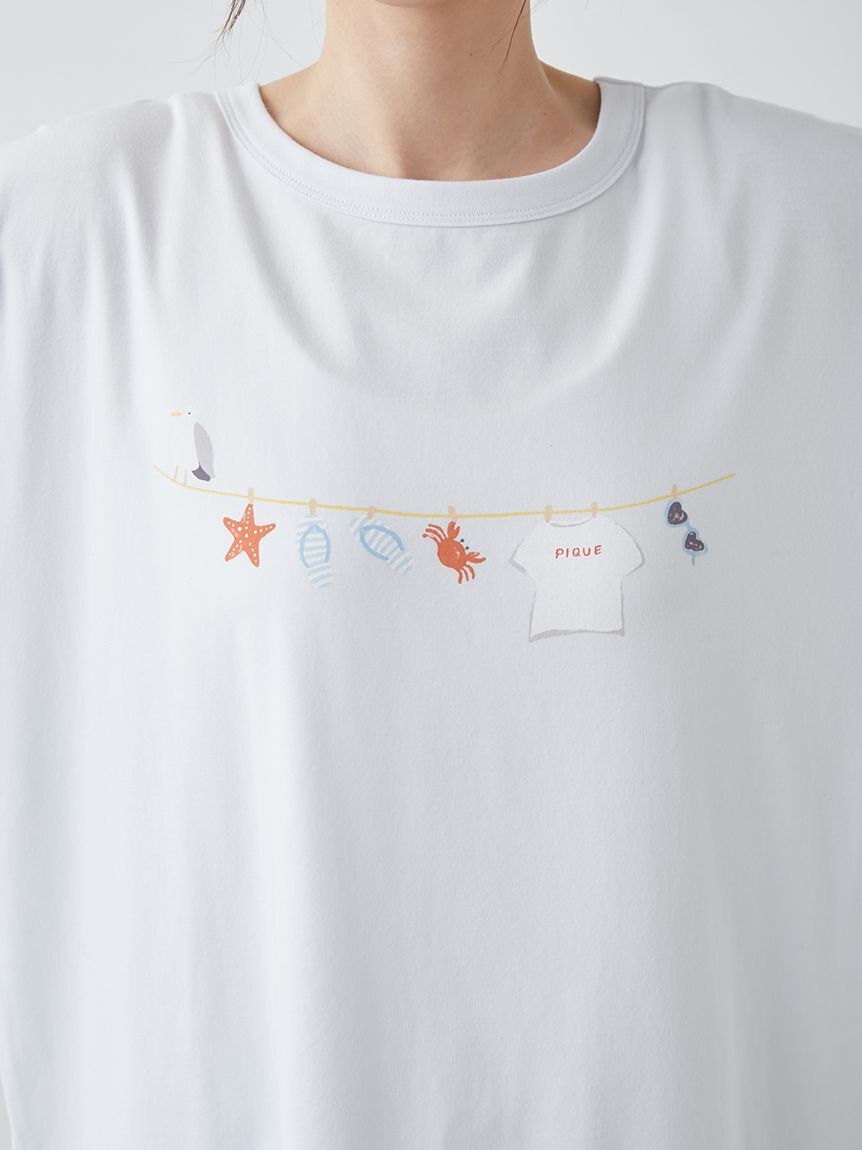 gelato pique「【抗菌防臭】サマーランドリーワンポイントBIGTシャツ」|ルームウェア|