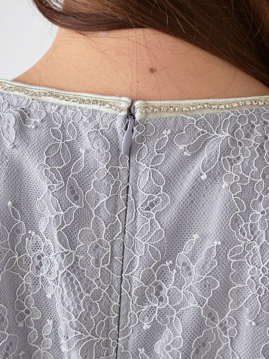 SNIDEL「ラメブレードＶネックレースドレス」|ワンピース|