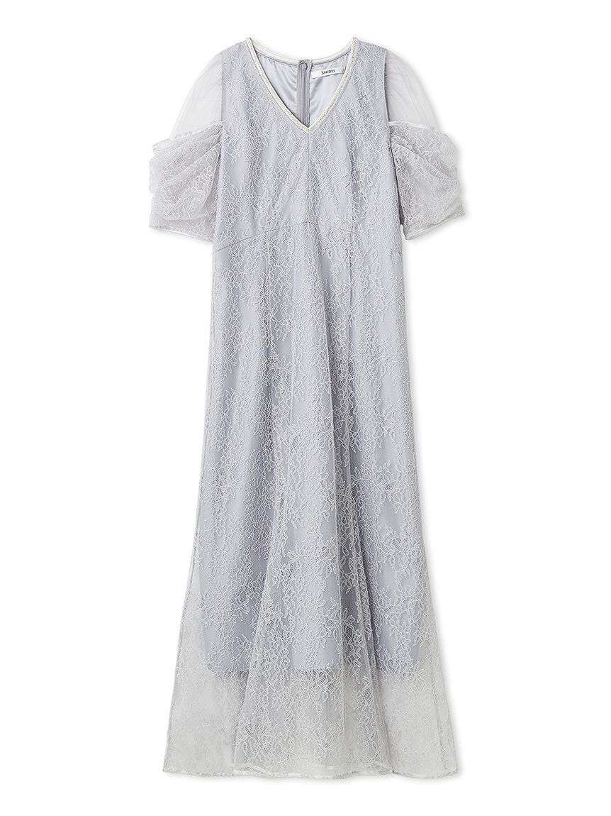 SNIDEL「ラメブレードＶネックレースドレス」|ワンピース|