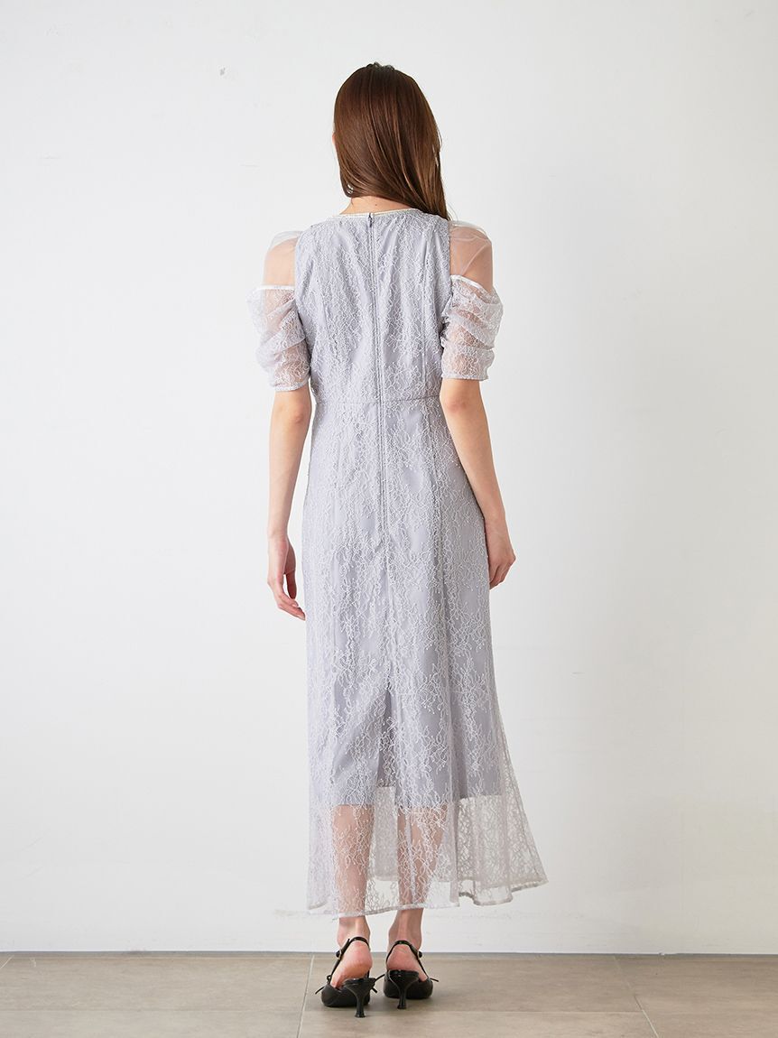 SNIDEL「ラメブレードＶネックレースドレス」|ワンピース|