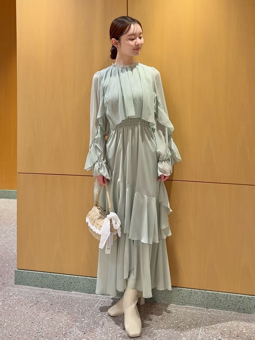 SNIDEL「ブラウスレイヤードフリルワンピース」|ワンピース|MNT