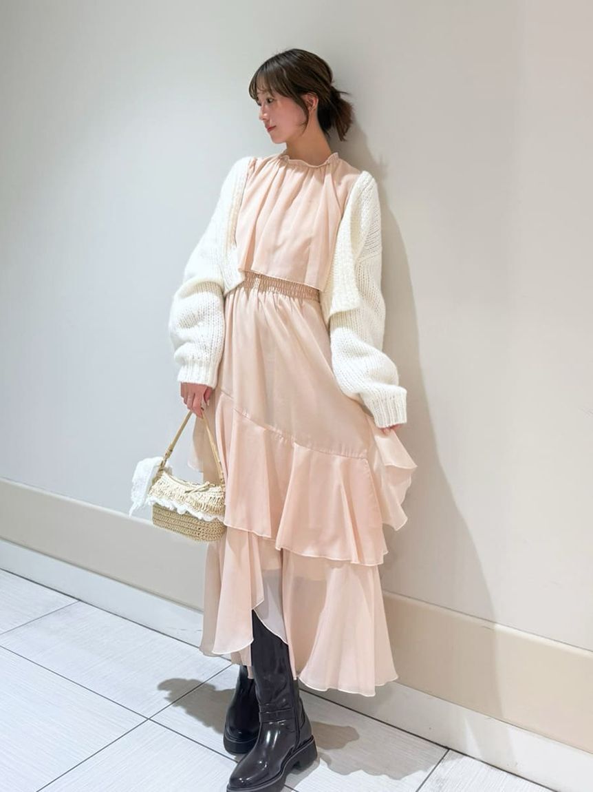 SNIDEL「ブラウスレイヤードフリルワンピース」|ワンピース|PNK