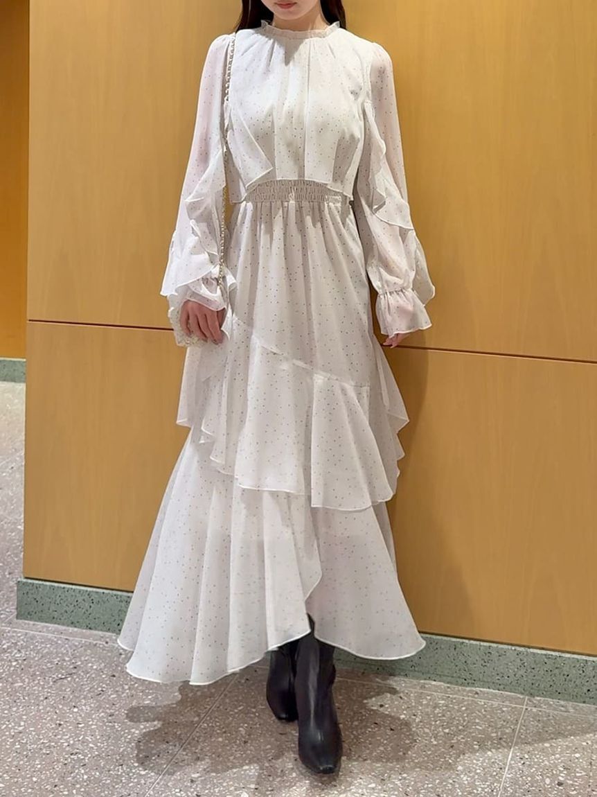 SNIDEL「ブラウスレイヤードフリルワンピース」|ワンピース|DOT