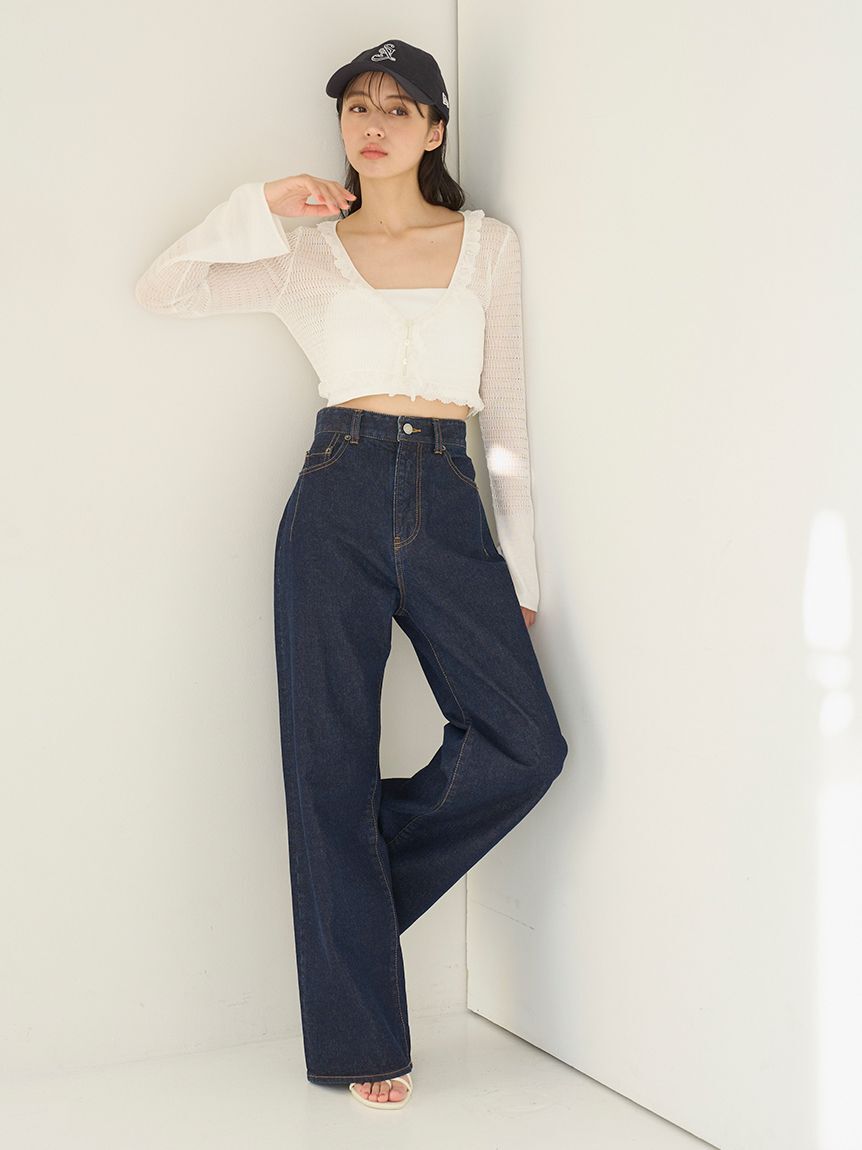 SNIDEL「シアーフリルコンパクトカーディガン」|カーディガン|