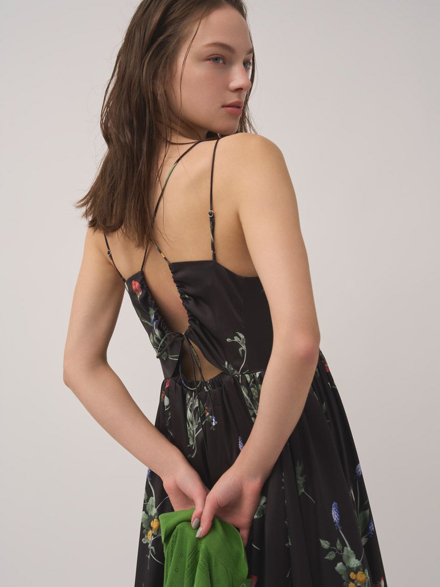 SNIDEL「【WEB限定00サイズあり】ボタニカルパターンキャミワンピース」|ワンピース|