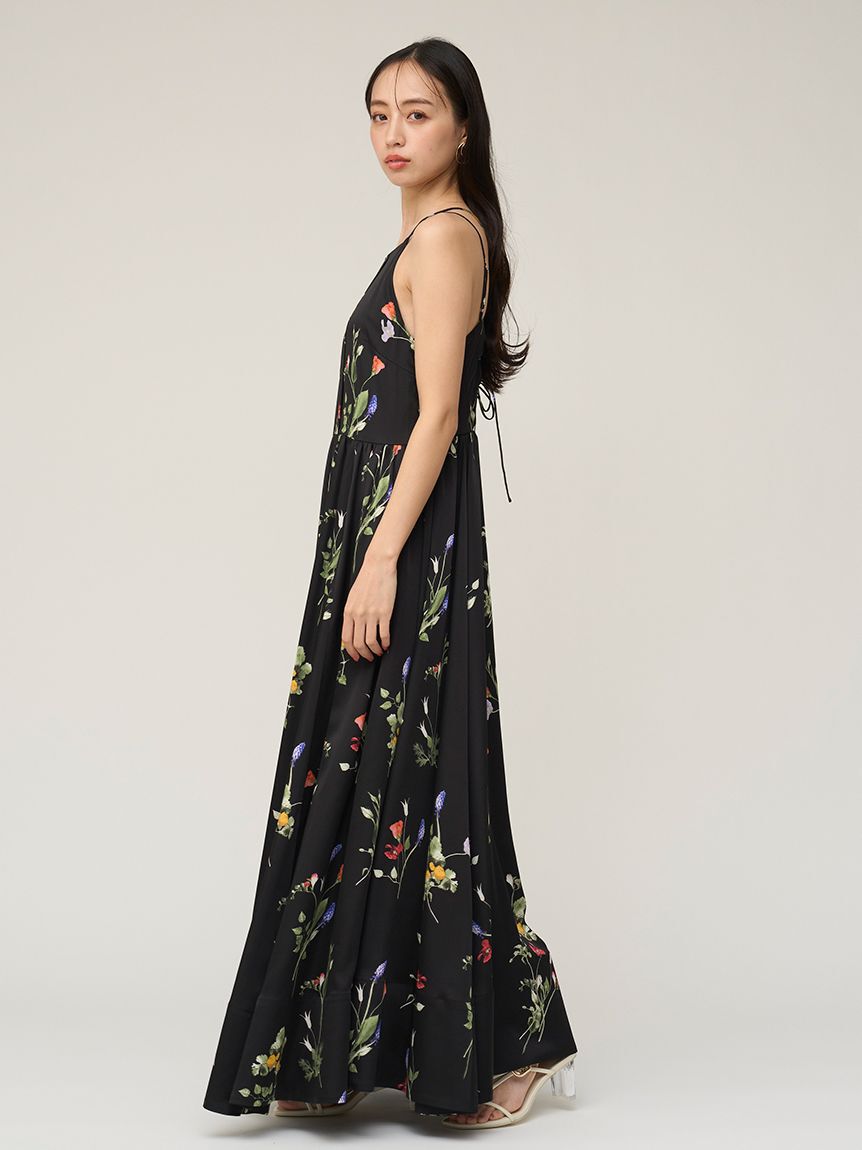 SNIDEL「【WEB限定00サイズあり】ボタニカルパターンキャミワンピース」|ワンピース|