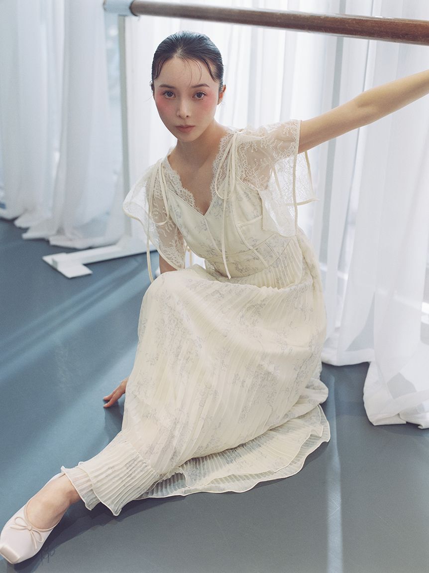 SNIDEL「【Chacott】コラボフラワーレースワンピース」|ワンピース|YEL