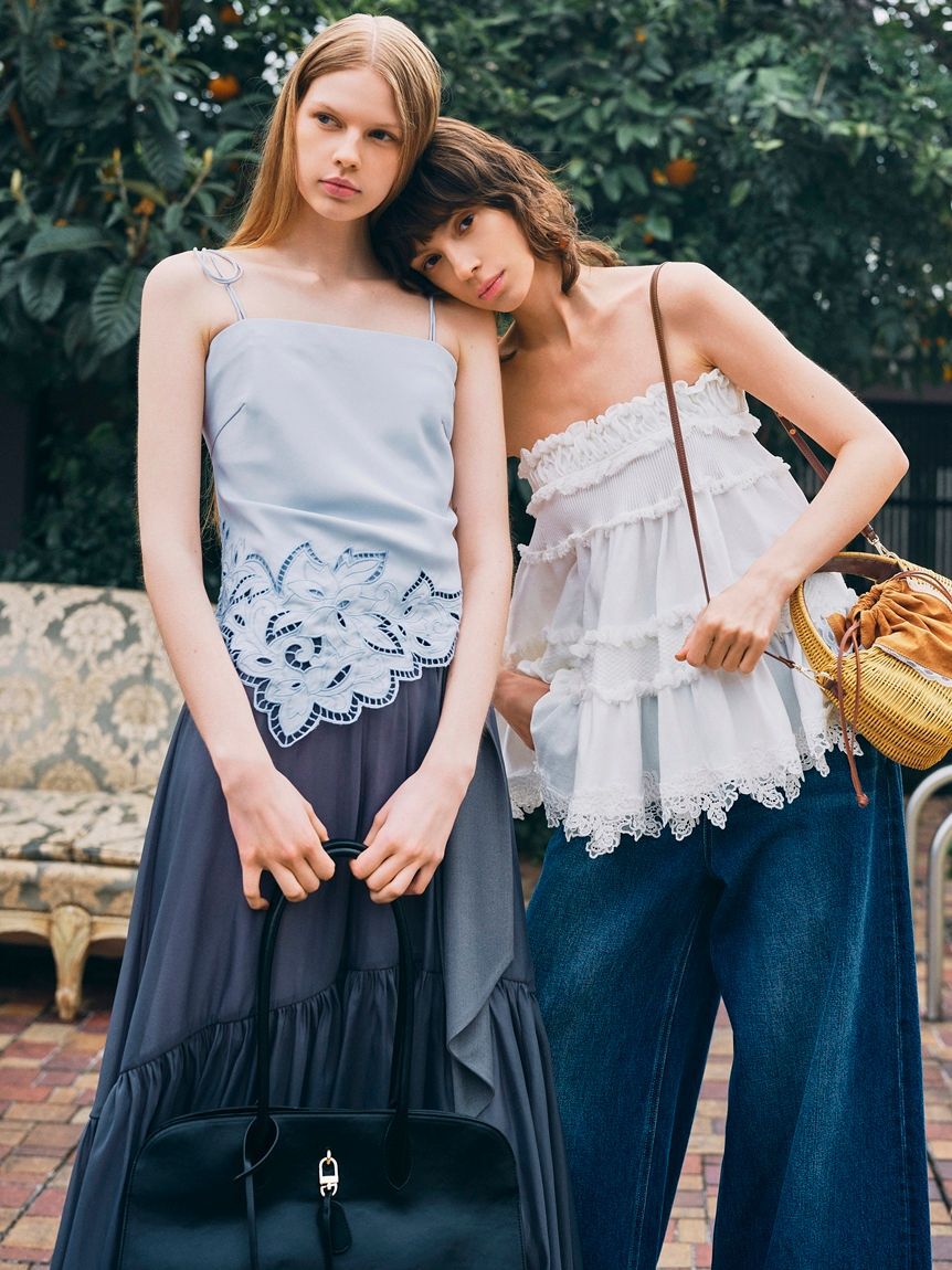 SNIDEL「ベルトデザインシアースカート」|スカート|