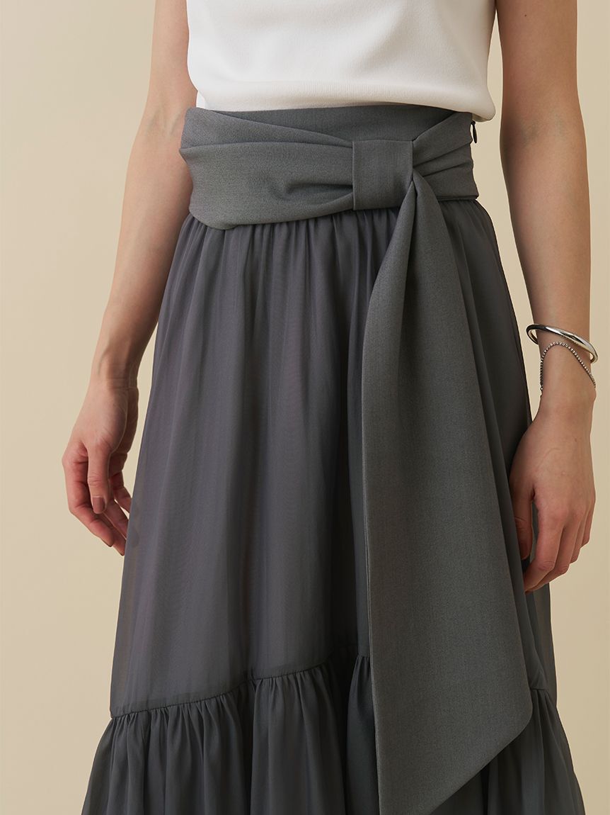 SNIDEL「ベルトデザインシアースカート」|スカート|