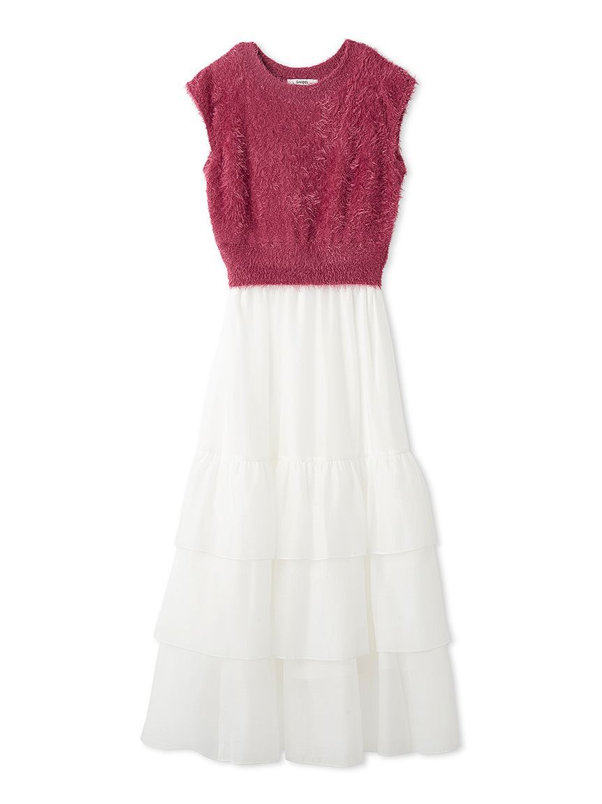 SNIDEL「ニットドッキングティアードワンピース」|ワンピース|PNK