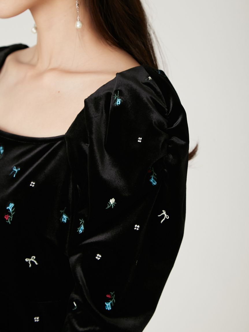 FRAY I.D「ベロアナローワンピース」|ワンピース|