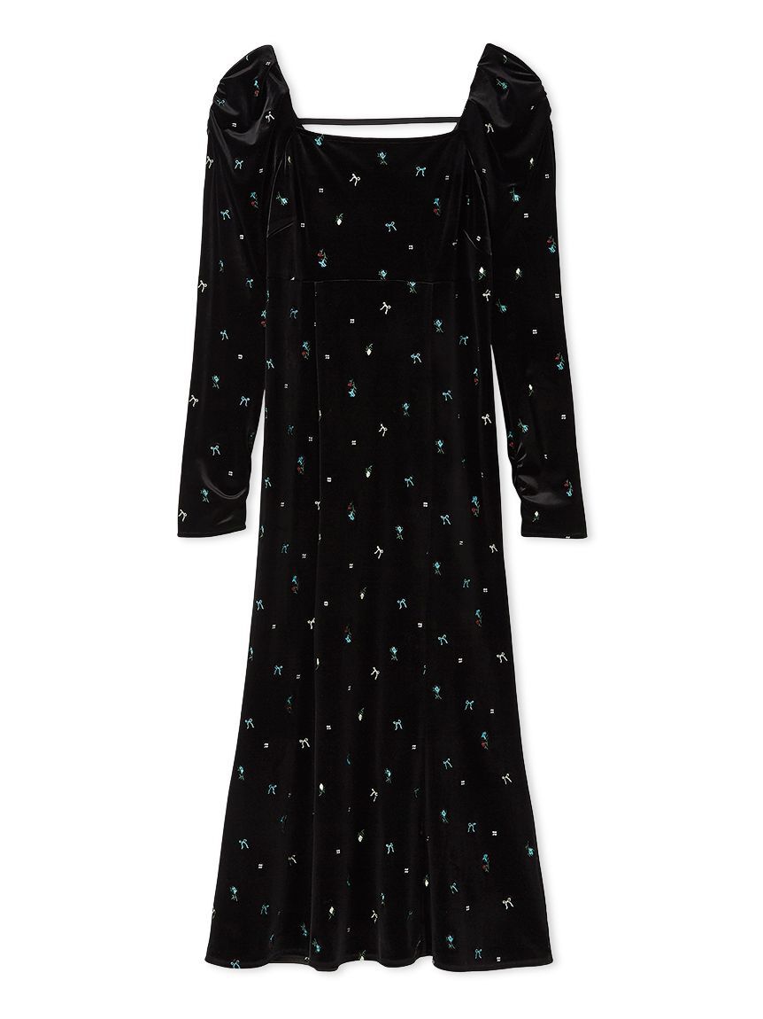 FRAY I.D「ベロアナローワンピース」|ワンピース|