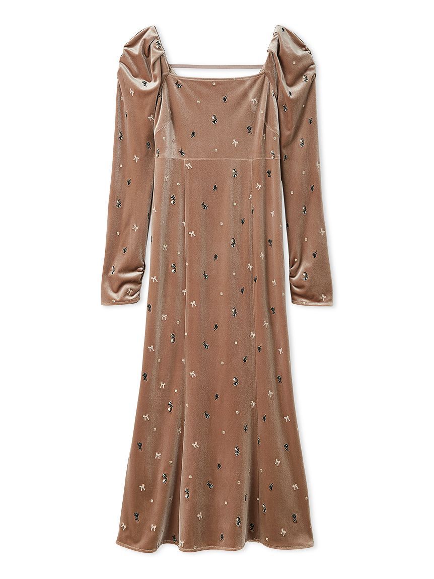 FRAY I.D「ベロアナローワンピース」|ワンピース|