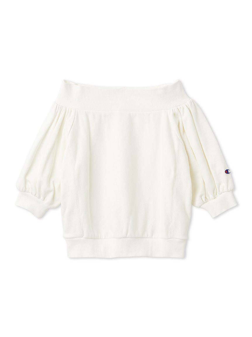 FRAY I.D「【FRAY I.D｜Champion】パフスリーブオフショルスウェット」|スウェット・ジャージ|OWHT