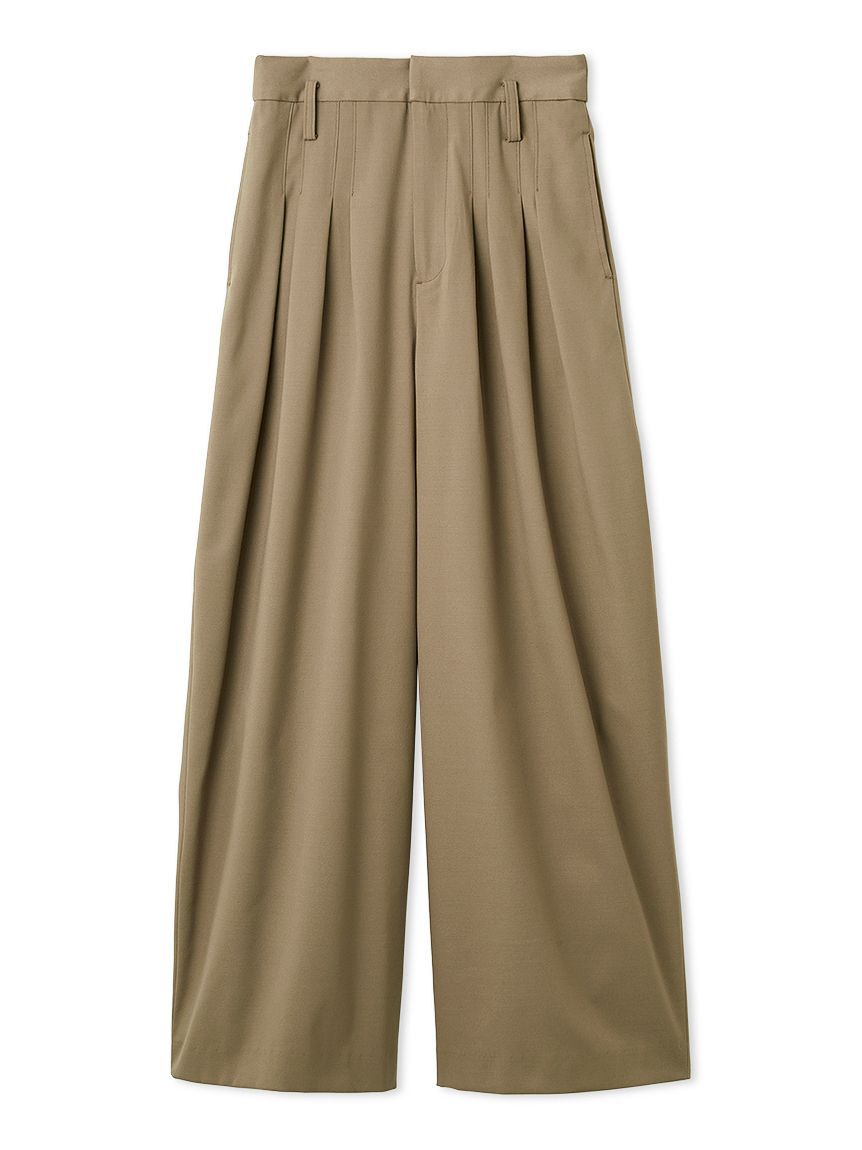 FRAY I.D「デザインタックワイドバギースラックス／ウォッシャブル」|チノ|