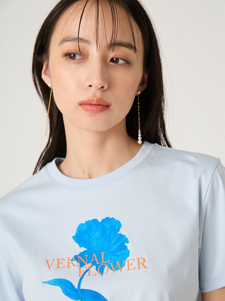 FRAY I.D「コンパクトフラワープリントTシャツ」|Tシャツ・カットソー|