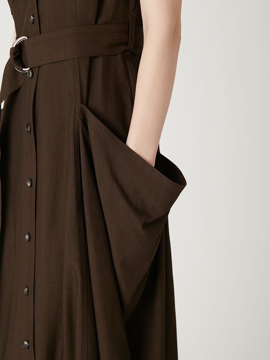 FRAY I.D「リネンブレンドビッグポケットサファリワンピース」|ワンピース|