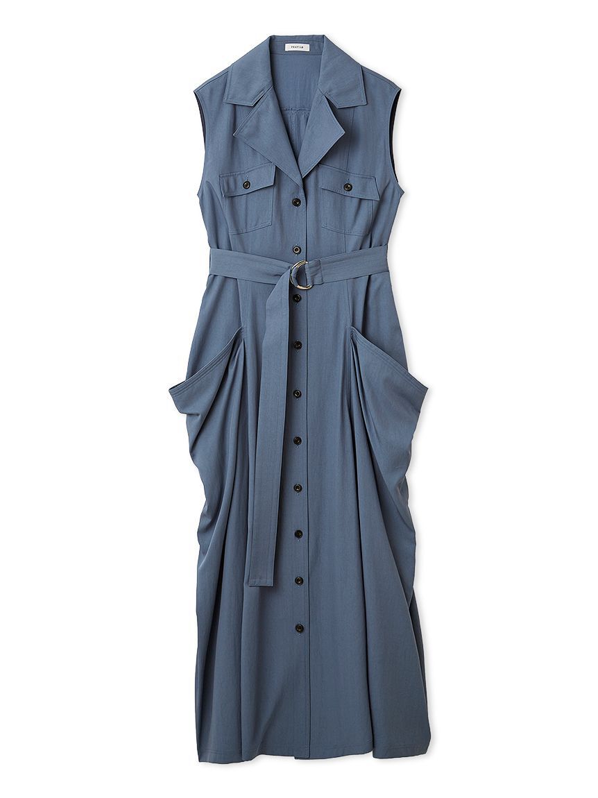 FRAY I.D「リネンブレンドビッグポケットサファリワンピース」|ワンピース|BLU