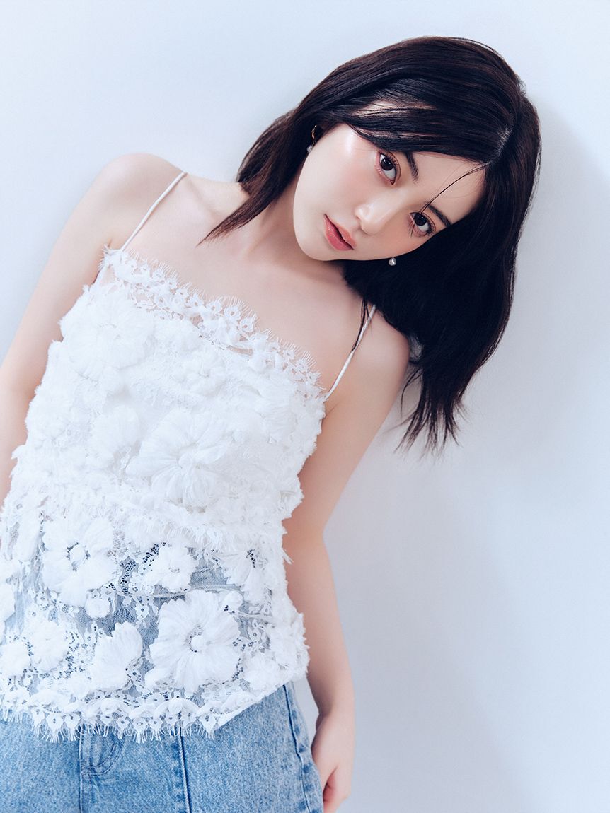 FRAY I.D「フラワーエンブロイダリーレースキャミソール」|キャミソール|WHT