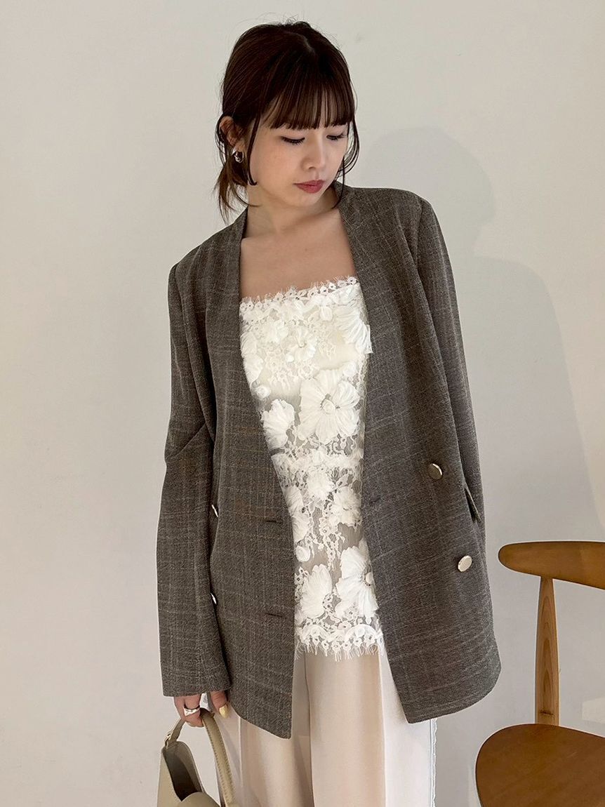 FRAY I.D「フラワーエンブロイダリーレースキャミソール」|キャミソール|