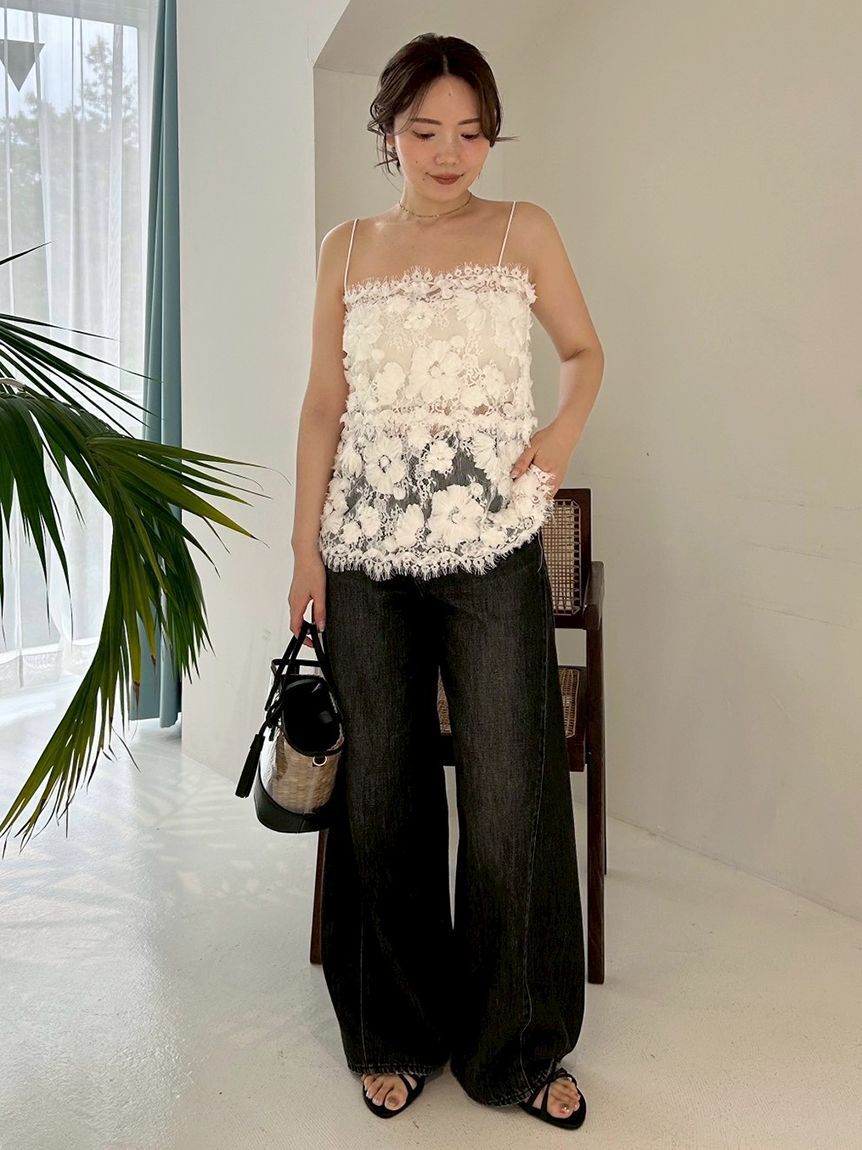 FRAY I.D「フラワーエンブロイダリーレースキャミソール」|キャミソール|