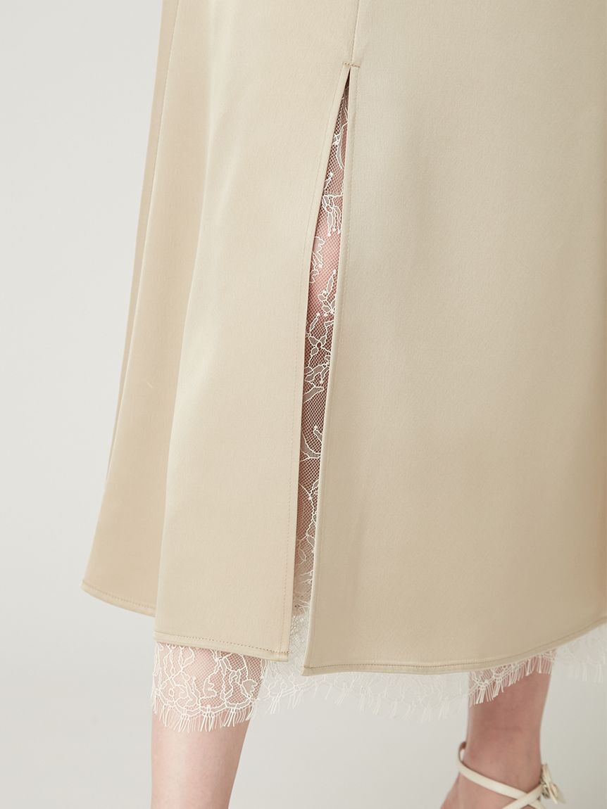 FRAY I.D「レースレイヤードサテンスカート」|スカート|