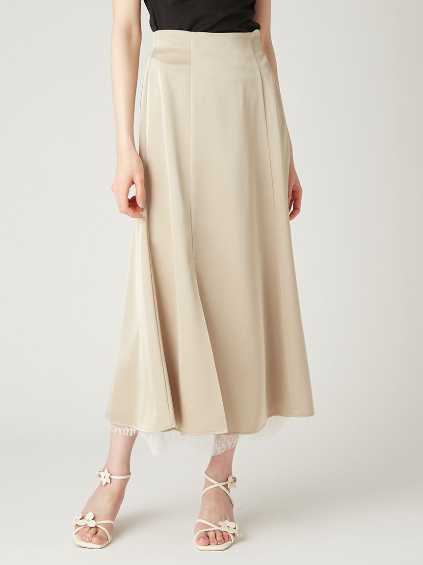 FRAY I.D「レースレイヤードサテンスカート」|スカート|