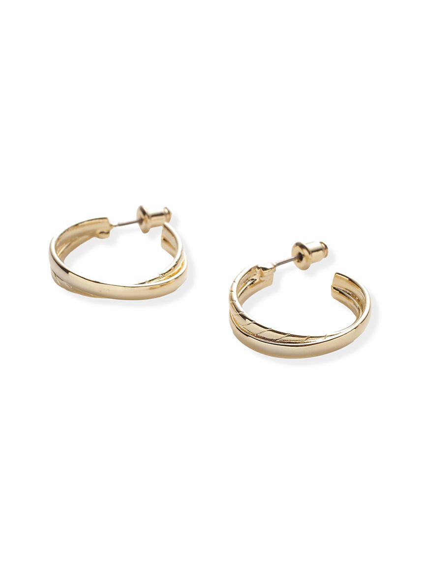 FRAY I.D「クロスラインフープピアス」|ピアス|GLD