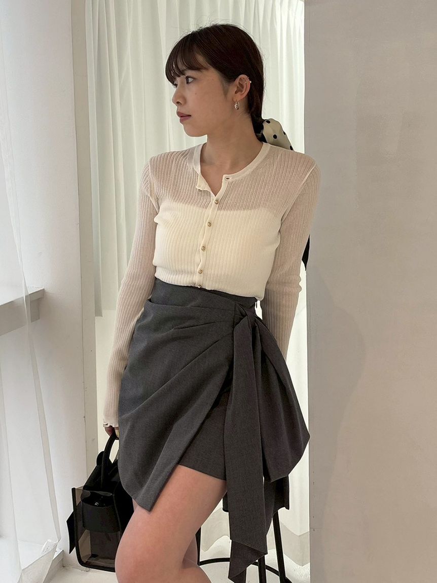 FRAY I.D「シルクコットンシアーリブカーディガン」|カーディガン|