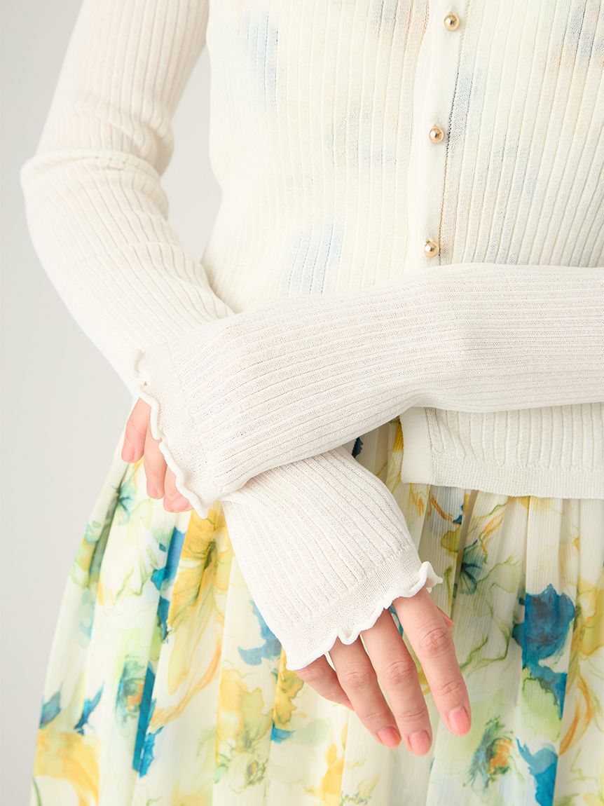 FRAY I.D「シルクコットンシアーリブカーディガン」|カーディガン|