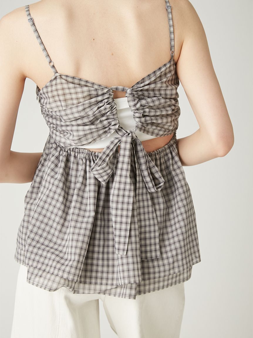 FRAY I.D「バックシャンペプラムギャザーキャミソール」|キャミソール|