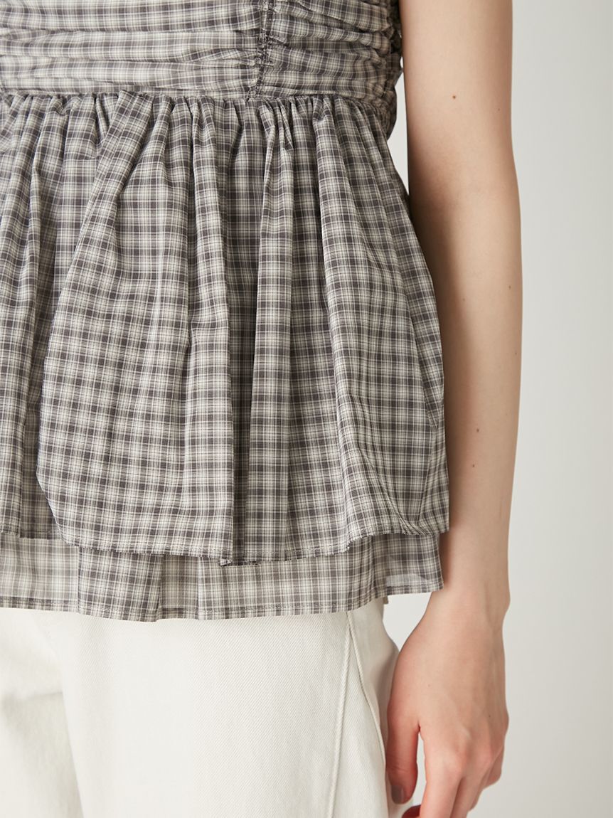 FRAY I.D「バックシャンペプラムギャザーキャミソール」|キャミソール|