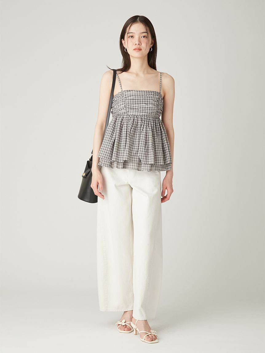 FRAY I.D「バックシャンペプラムギャザーキャミソール」|キャミソール|