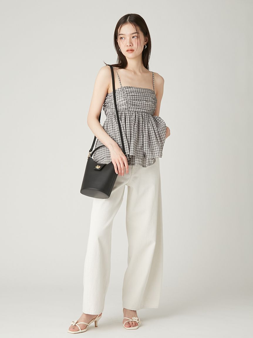 FRAY I.D「バックシャンペプラムギャザーキャミソール」|キャミソール|