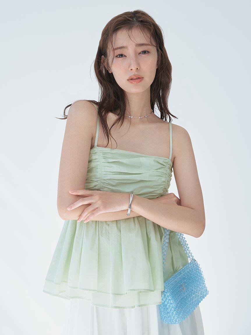 FRAY I.D「バックシャンペプラムギャザーキャミソール」|キャミソール|