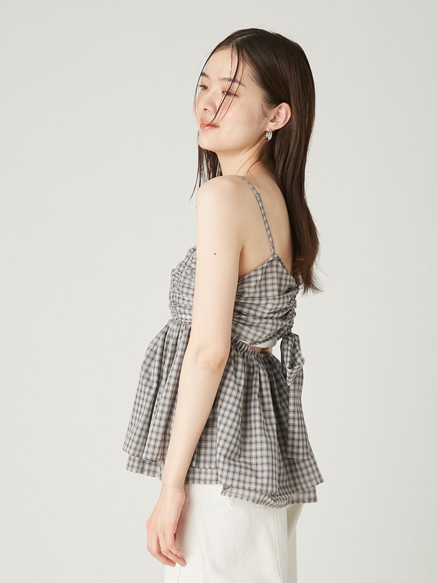 FRAY I.D「バックシャンペプラムギャザーキャミソール」|キャミソール|
