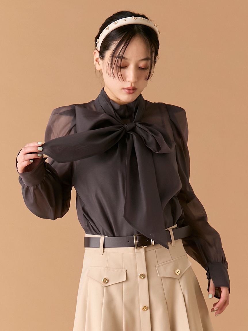 LILY BROWN「ビックボウタイブラウス」|シャツ・ブラウス|