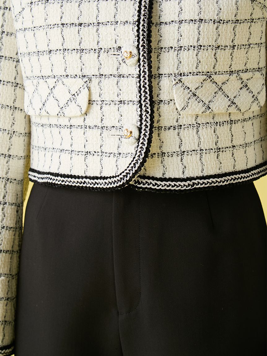 LILY BROWN「ツイードジャケット」|ノーカラージャケット|