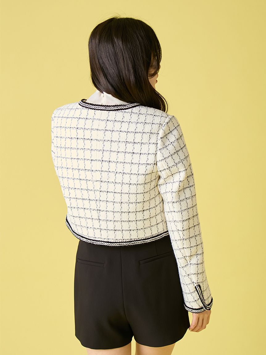 LILY BROWN「ツイードジャケット」|ノーカラージャケット|