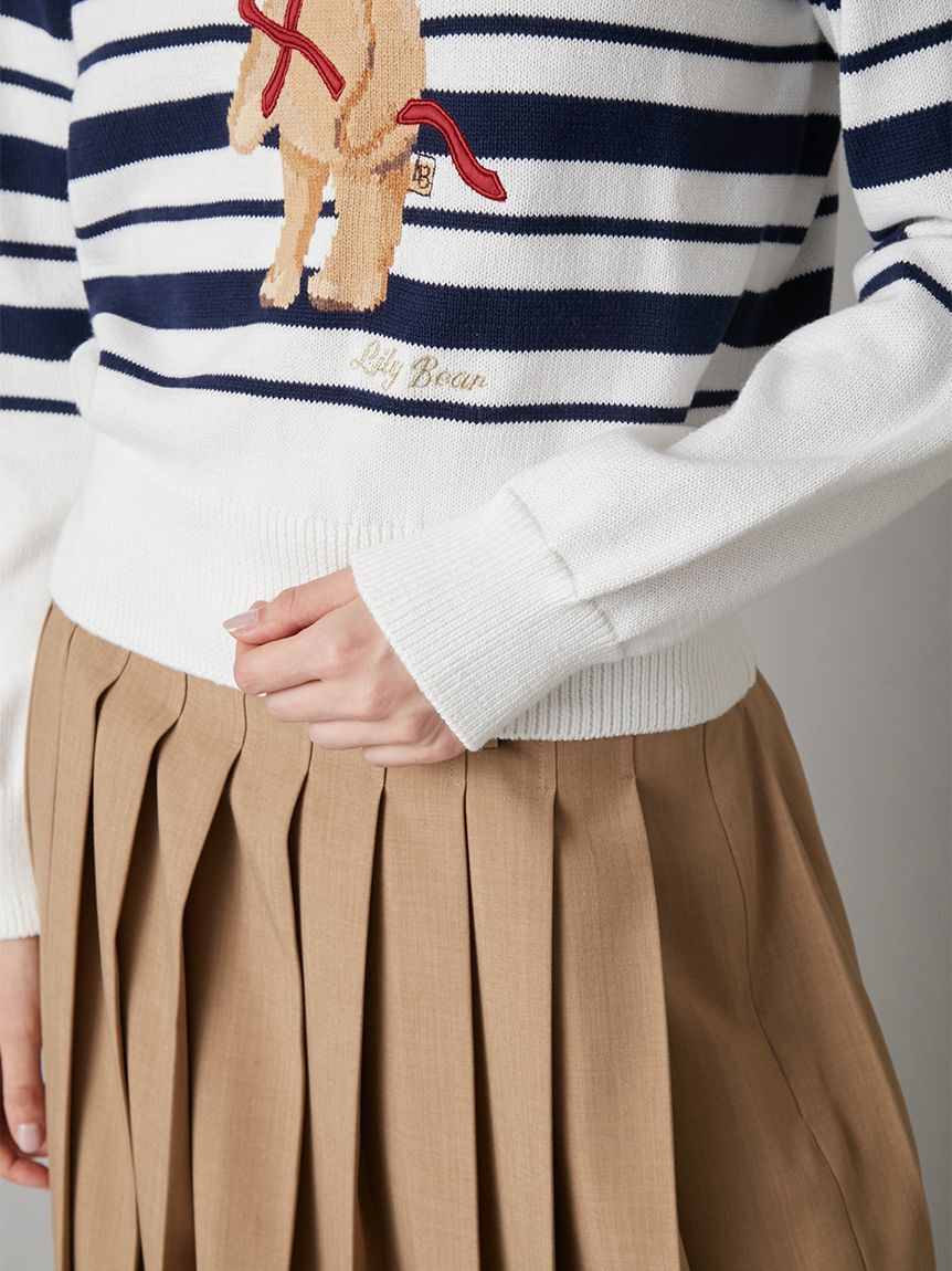 LILY BROWN「Lily Bearハートサテンニット」|ニット・セーター|