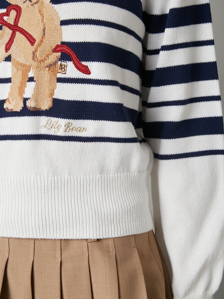 LILY BROWN「Lily Bearハートサテンニット」|ニット・セーター|